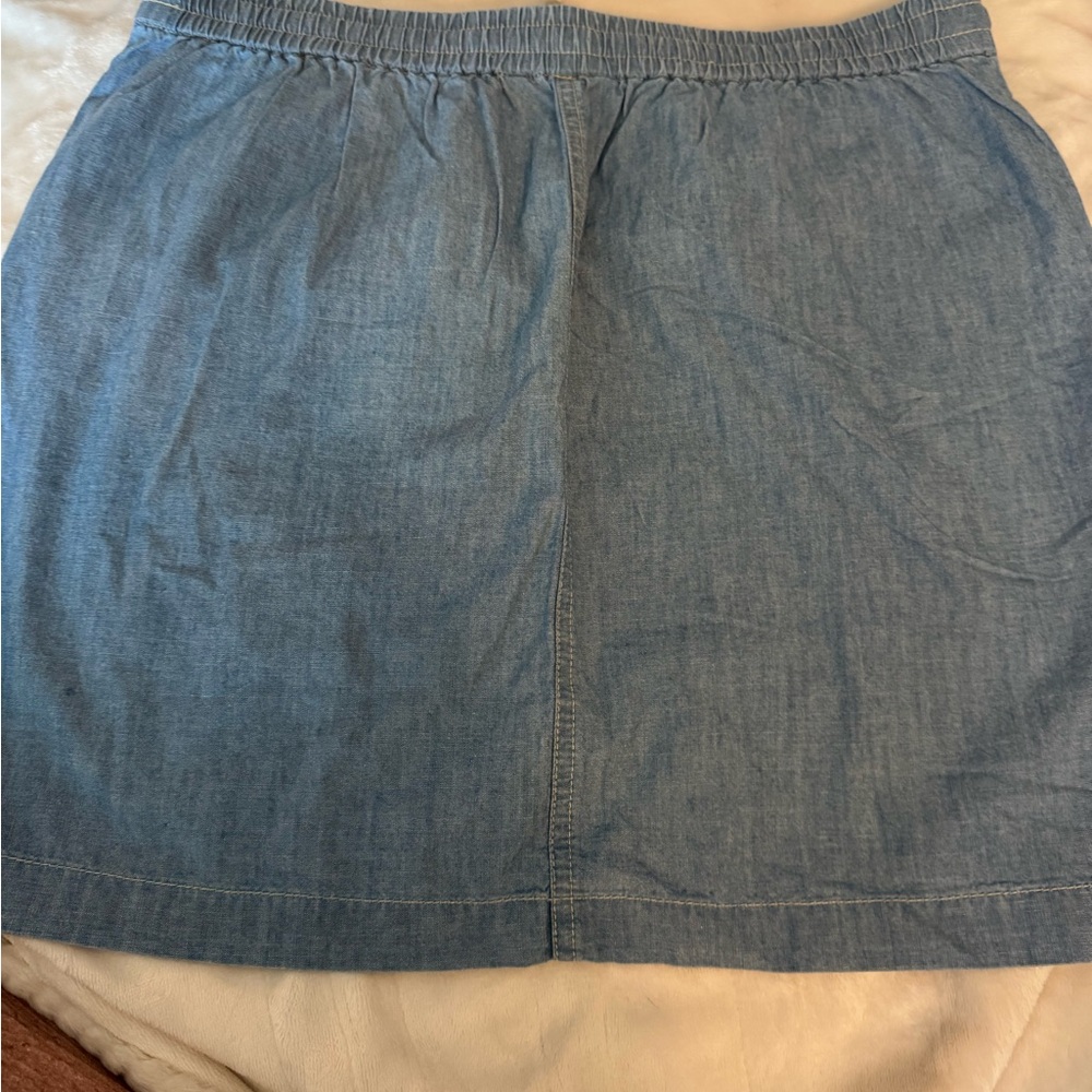 NWT J. Crew SEASIDE Light Blue Denim Drawstring Mini Skirt, S - Picture 6 of 6